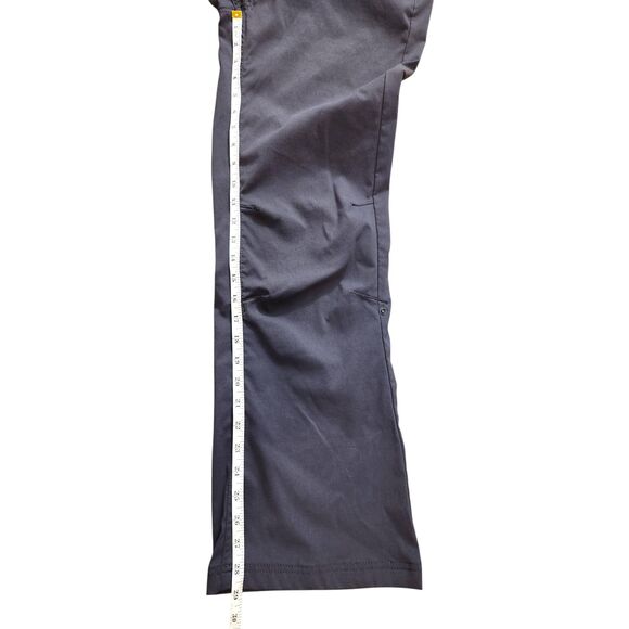 PrAna Womens 12 (35x29) Nylon Hiking pants Flare Snap pockets Graphite gray - Picture 4 of 9